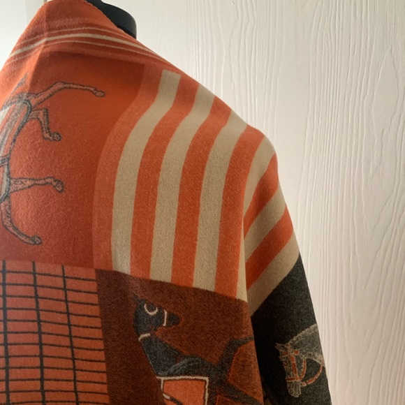 Reversible New Cashmere Western Horse Scarf Shawl Pashmina Wrap - Picture 10 of 16